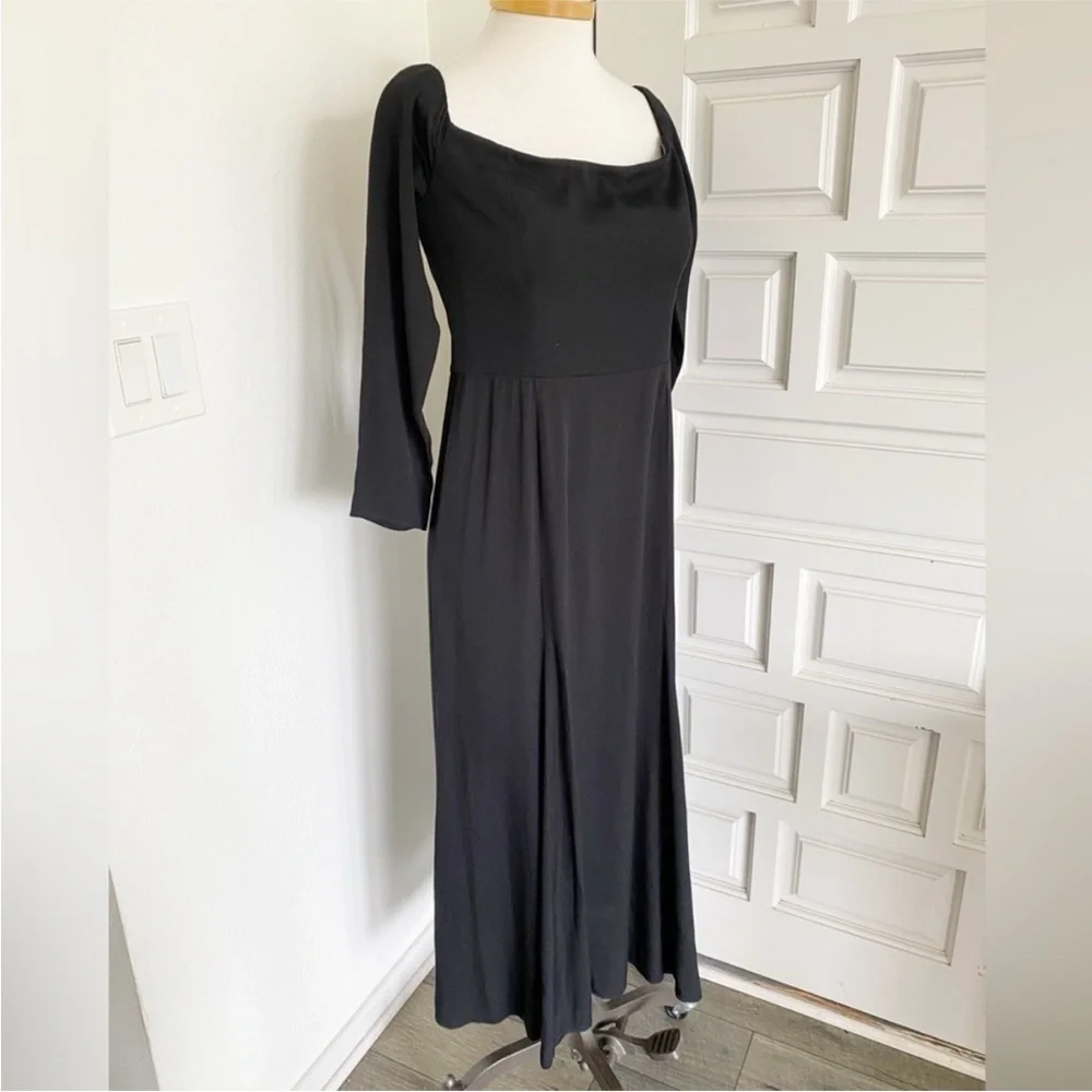 NWT Reformation Ballari Black Off The Shoulder Long Sleeve Maxi Dress Size 8